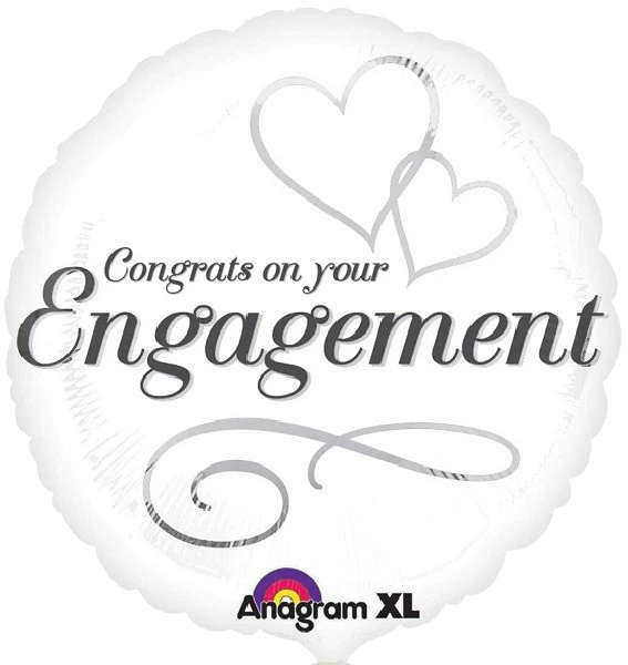 18IN TWO HEARTS ENGAGEMENT FOIL BALLOON