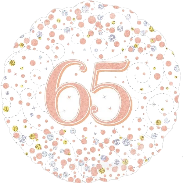 18IN SPARKLING FIZZ 65TH B/DAY FOIL