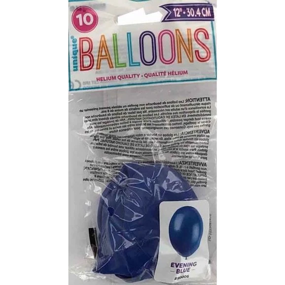 (10) 12In Evening Blue Balloons