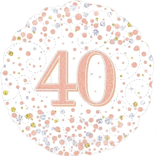 18IN SPARKLING FIZZ 40TH B/DAY FOIL
