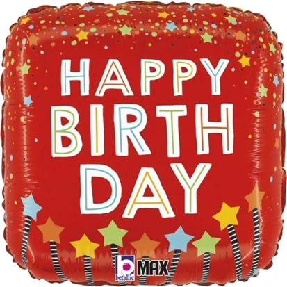18In Birthday Candles Confetti Foil Balloon
