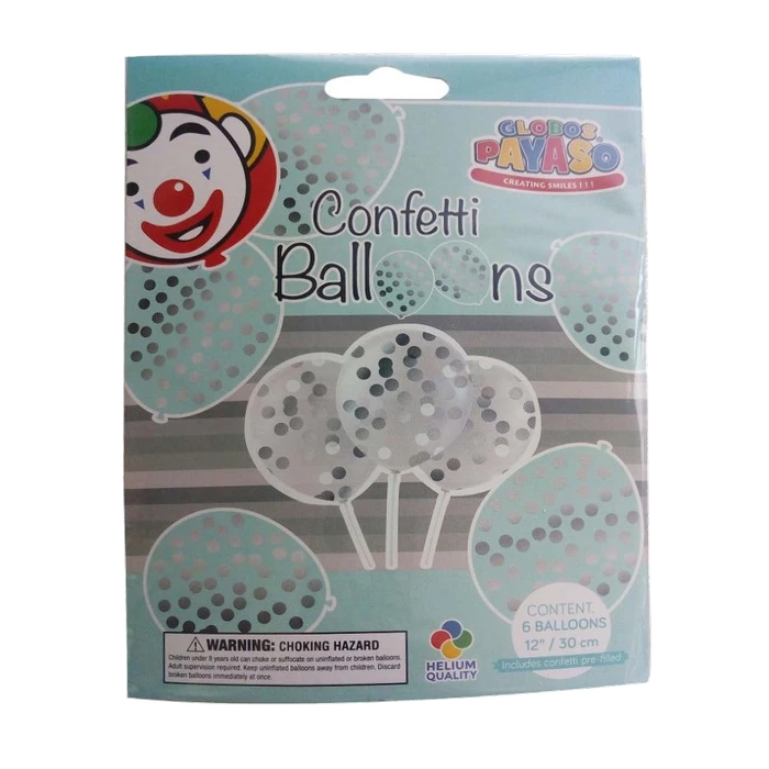 Silver Confetti Balloons