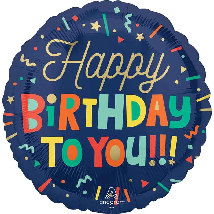 18In Bright Birthday Blocks Foil Ba