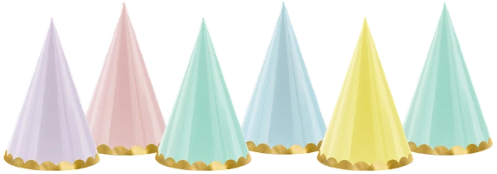 6Pk 16Cm Yummy Mix Party Hats