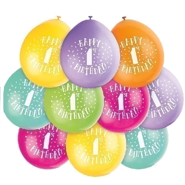 (10) 9In Happy 1St Birthday Balloons