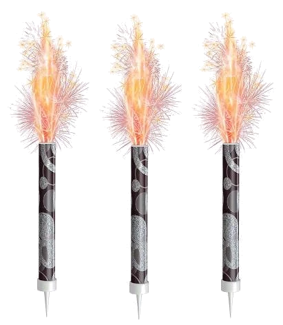 3PK BLACK/SILVER FOUNTAIN DECORATION