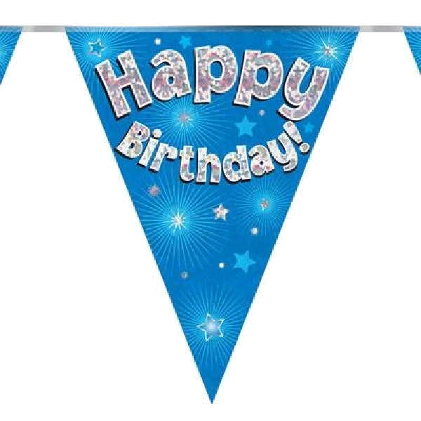 3.9M Happy Birthday Blue Bunting