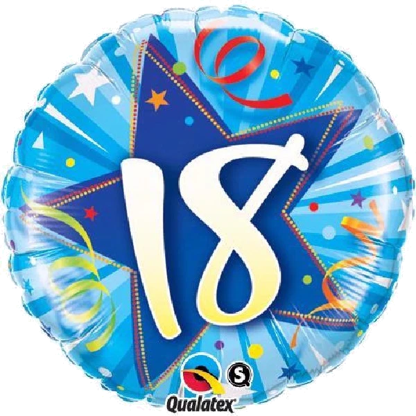 18TH B/DAY BLUE 18IN FOIL BALLOON