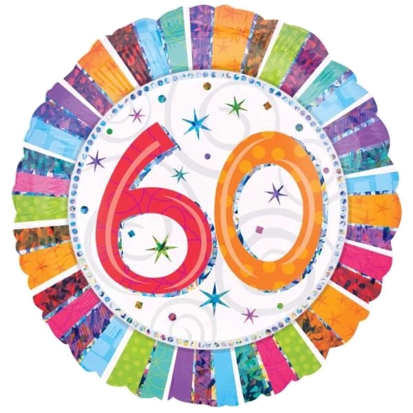 18IN RADIANT 60TH B/DAY FOIL BALLOON