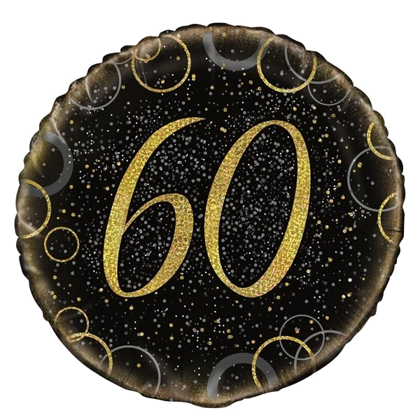 18IN GOLD PRISMATIC 60TH FOIL BALLOON