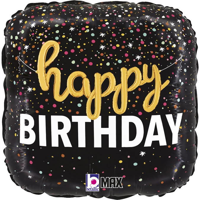 18In Birthday Script Confetti Foil Balloon