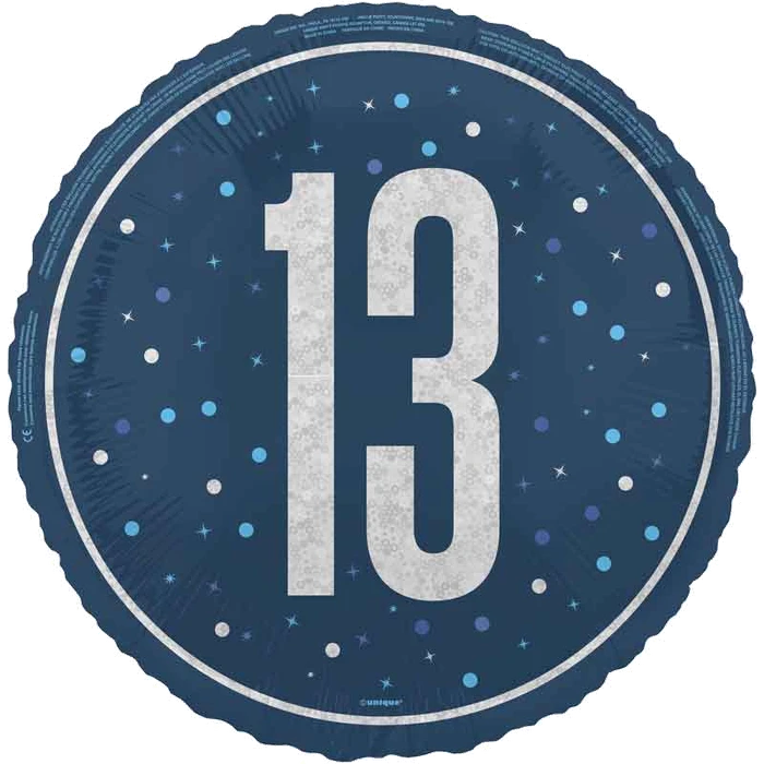 18In Glitz Blue 13Th Birthday Foil Balloon