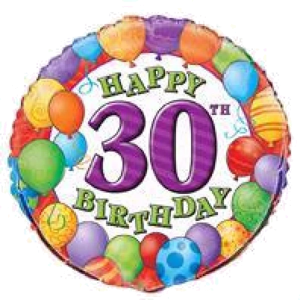 30TH B/DAY 18IN FOIL BALLOON