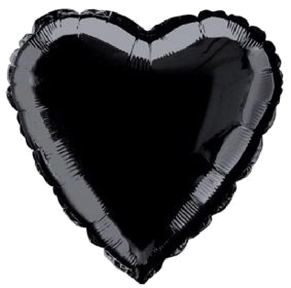 Black Heart 18In Foil Balloon