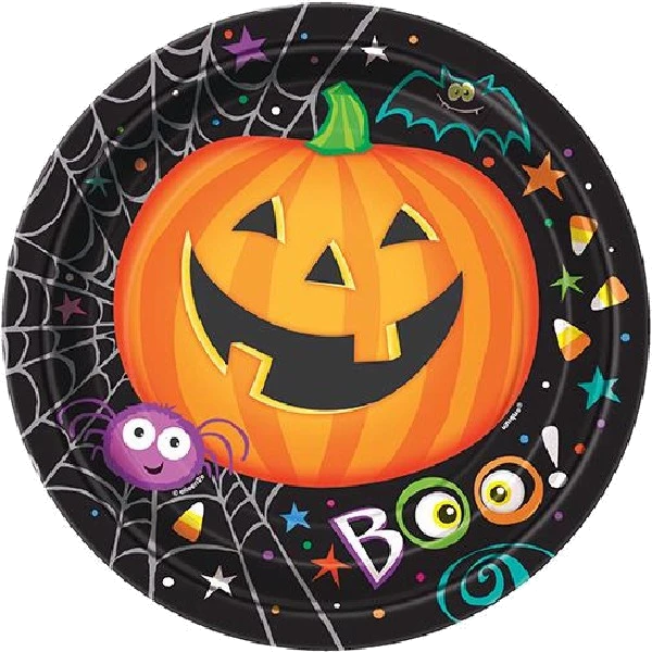 8PK 7IN PUMPKIN PALS PLATES