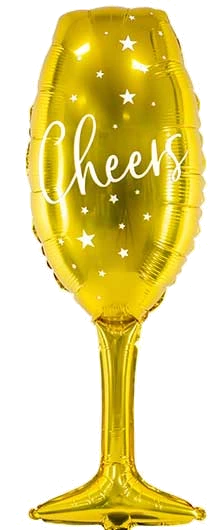 Gold Champagne Glass Shaped Foil Balloon