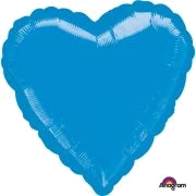 18In Metallic Blue Heart Foil