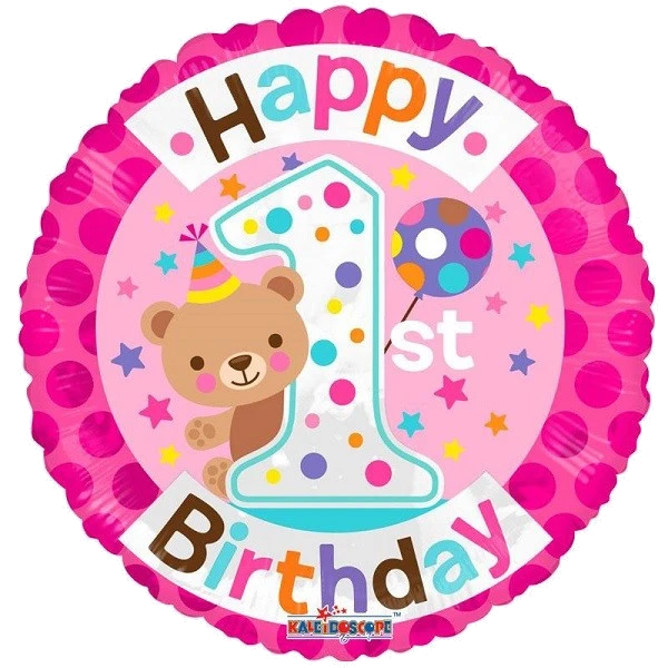 18IN 1ST BIRTHDAY GIRL FOIL BALLOON