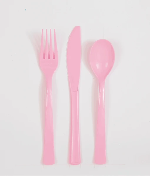 (18) Asst Lovely Pink Cutlery