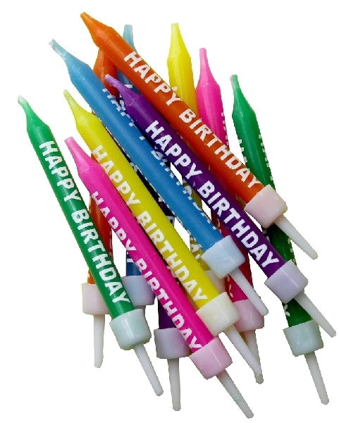 (12) 7.5Cm Multi Happy Birthday Candles