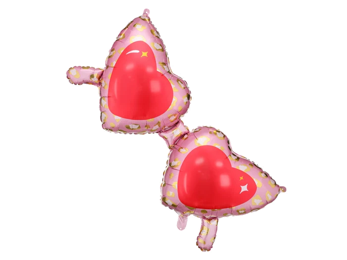 Heart Glasses Shaped Foil Bal
