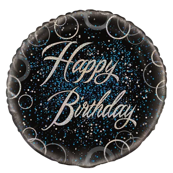 18IN BLUE PRISMATIC B/DAY FOIL BALLOON