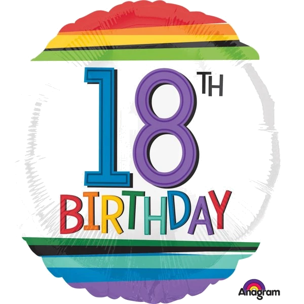 RAINBOW 18TH BIRTHDAY 18IN FOIL