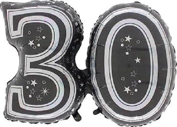 28In 30Th Black Foil Balloon