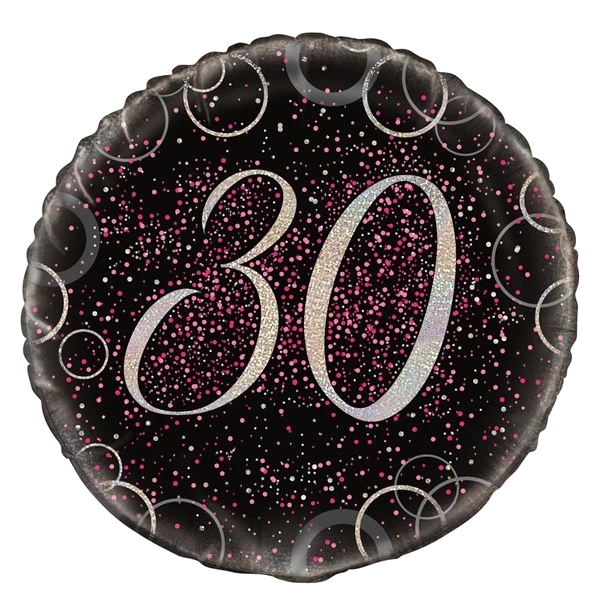 18IN PINK PRISMATIC 30TH FOIL BALLOON