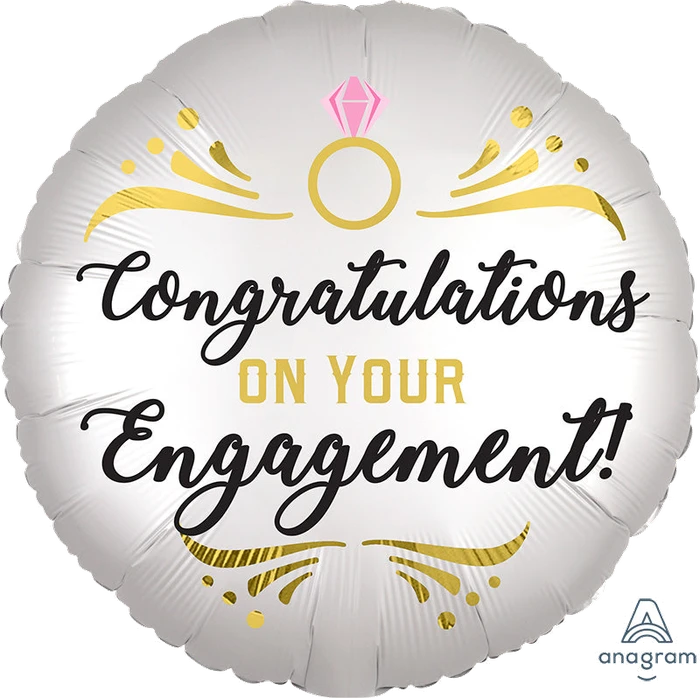 18In Satin Engagement Foil Balloon
