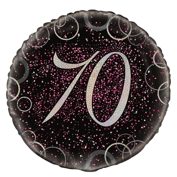 18IN PINK PRISMATIC 70TH FOIL BALLOON