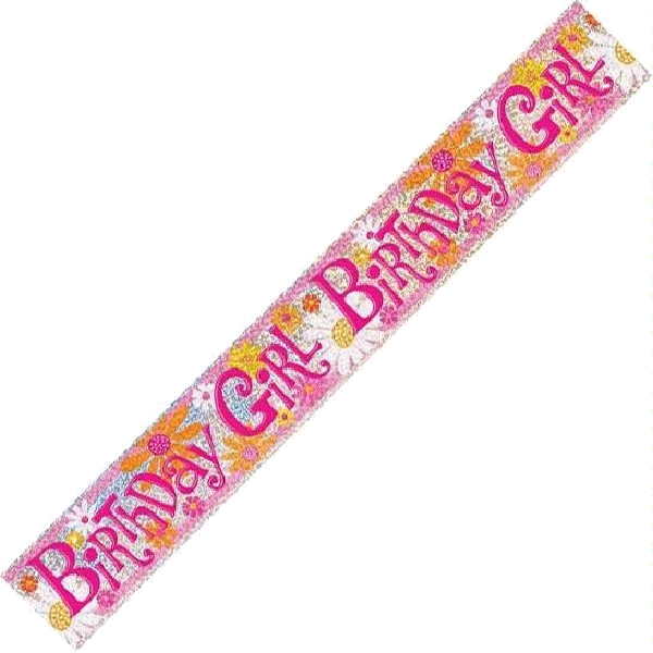 12FT B/DAY GIRL PRISMATIC BANNER