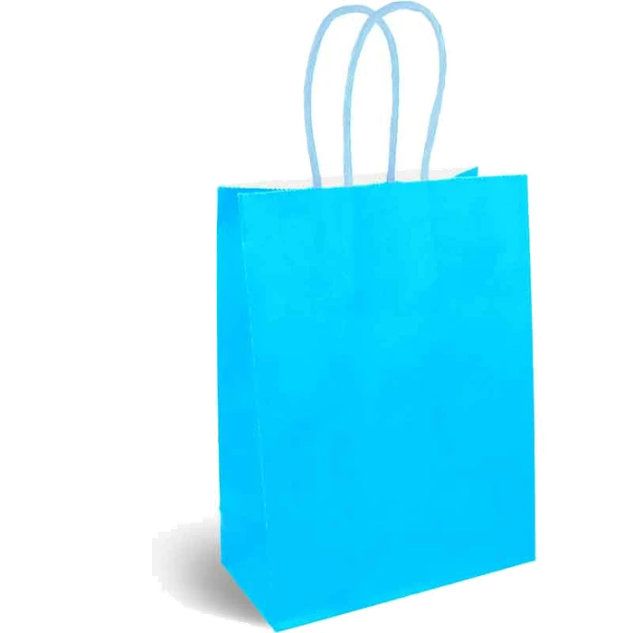 BAG BLUE WITH HANDLE PK12 16X22X8CM