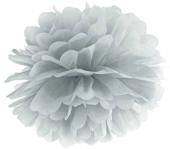 35Cm Silver Tissue Paper Pom Pom