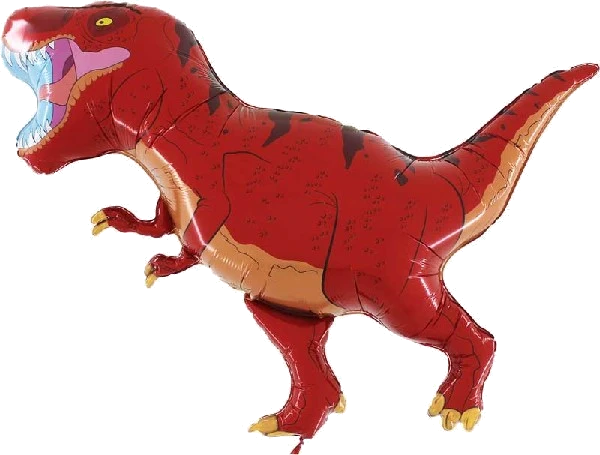 Red T Rex Shaped Foil Balloon