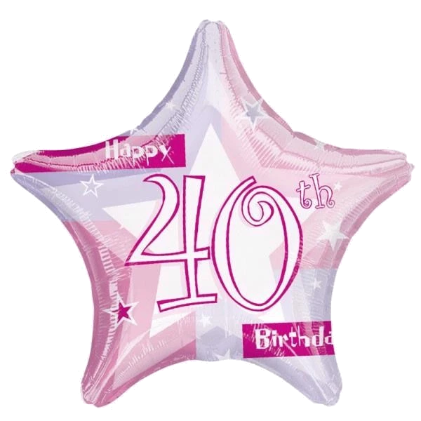19IN PINK SHIMMER 40TH FOIL BALLOON