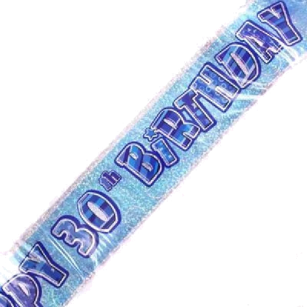 9FT BLUE GLITZ 30TH FOIL BANNER