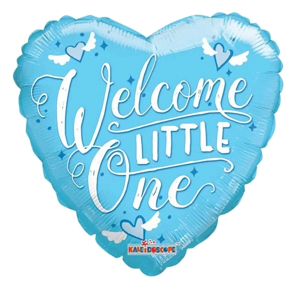 18IN WELCOME LITTLE ONE BLUE FOIL B