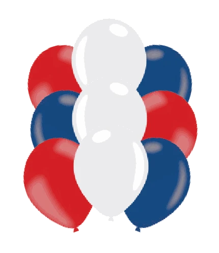 12Pk Redwhiteblue Latex Balloons