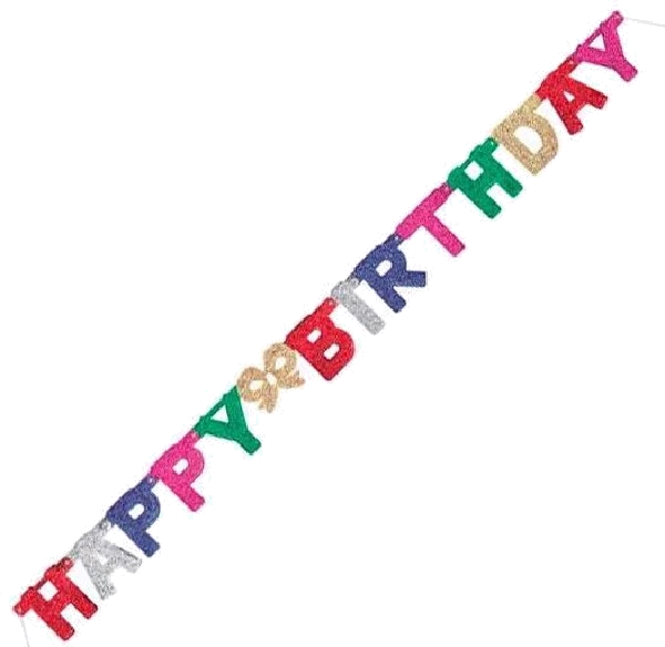 Deluxe Glitter Bday Jtd Banner