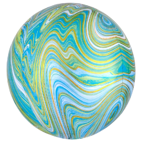 Xl Blue Green Marblez Foil Balloon