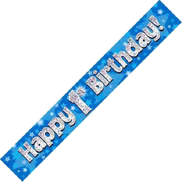 9FT BLUE HOLO. 1ST B/DAY BANNER