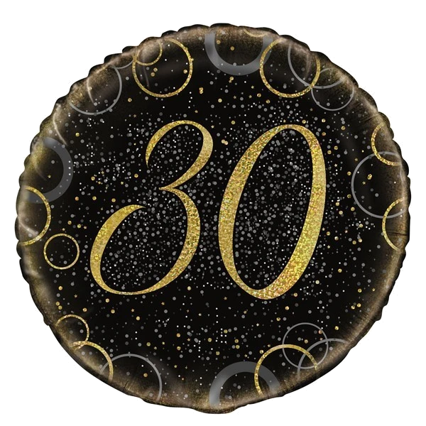 18IN GOLD PRISMATIC 30TH FOIL BALLOON