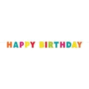 7Ft Gold Foil & Rainbow Happy Birthday Banner