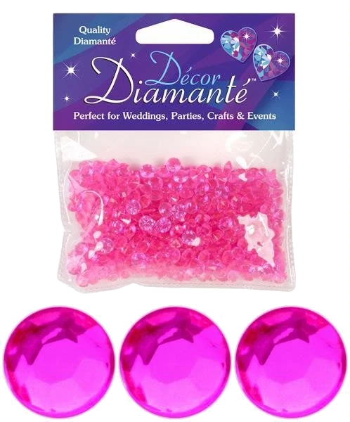 6Mm Hot Pink Decor Diamante Diamonds