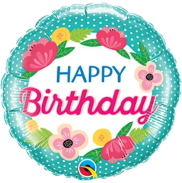 18IN B/DAY PETITE POLKA DOTS FOIL BALLOON