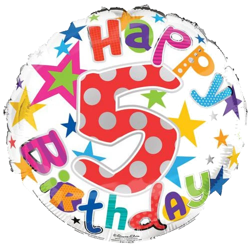 18In Age 5 Unisex Foil Balloon