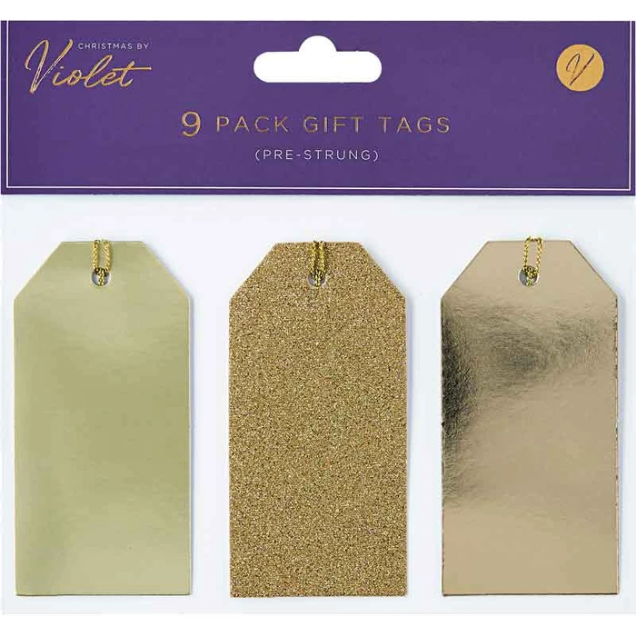 9PK GOLD GIFT TAGS 12S