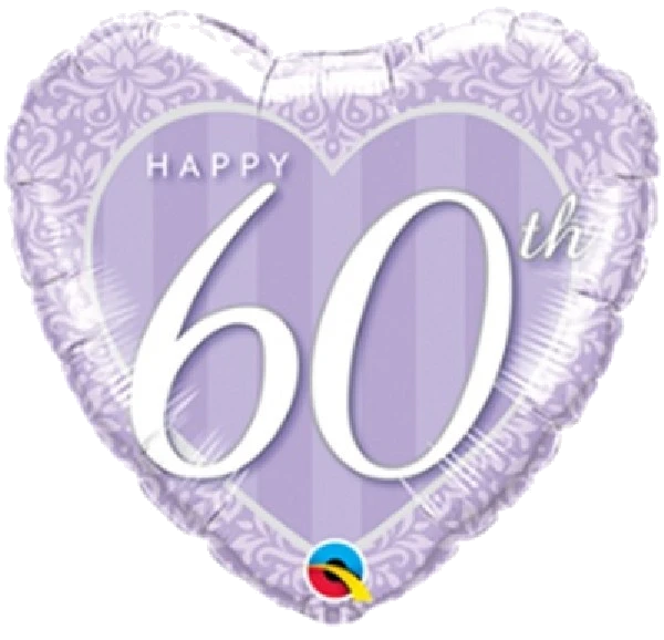 18IN 60TH ANNIVERSARY DAMASK HEART FOIL