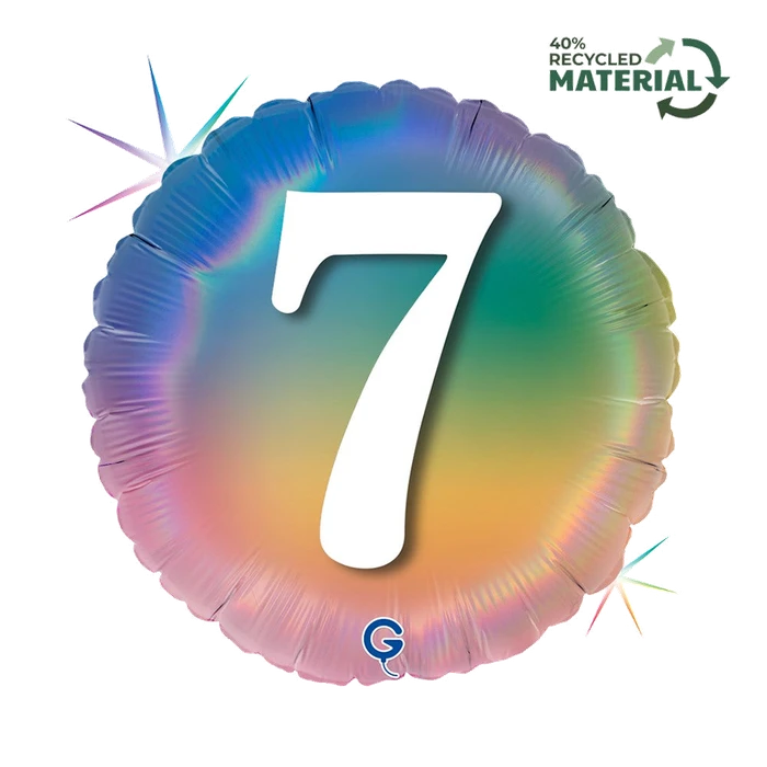 18In Happy 7 Colourful Rainbow Foil Balloon